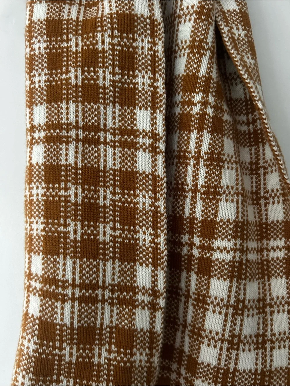 Timberland Burnt Orange and Cream Plaid Scarf